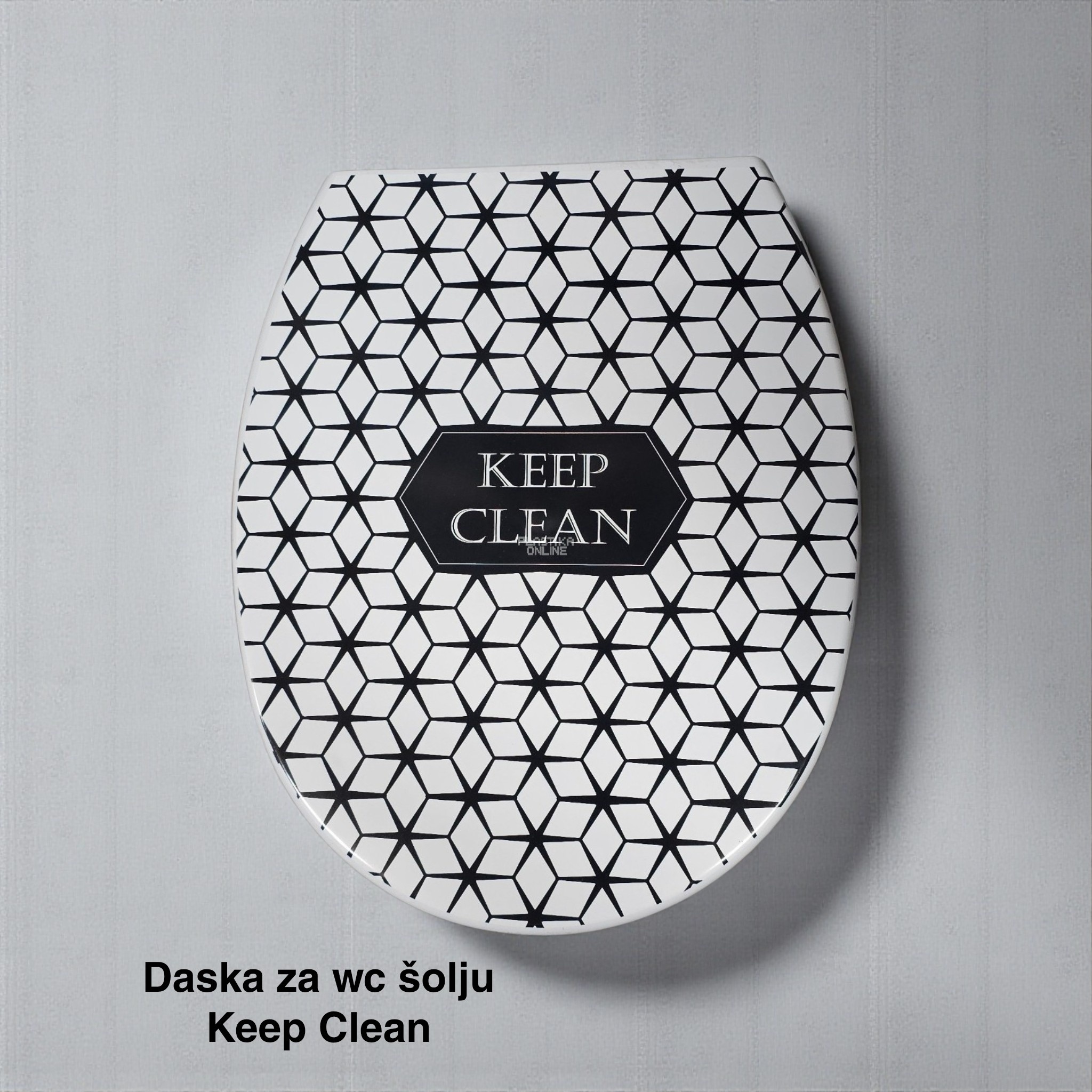 Daska za WC šolju 44x36 cm, Plastična daska za WC šolju sa poklopcem, WC daska sa šrafovima, Plastična WC daska, Poklopac za WC dasku