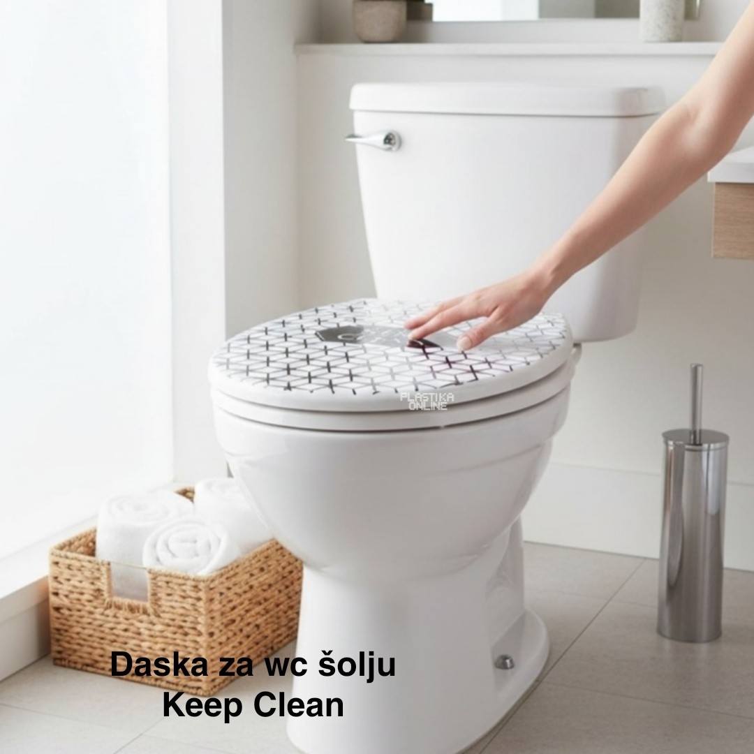 Daska za WC šolju 44x36 cm, Plastična daska za WC šolju sa poklopcem, WC daska sa šrafovima, Plastična WC daska, Poklopac za WC dasku