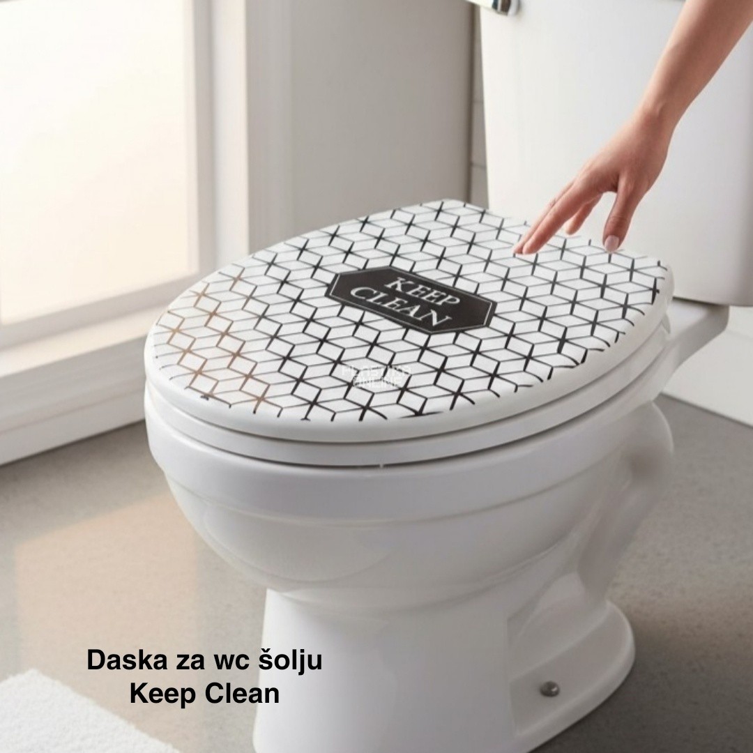 Daska za WC šolju 44x36 cm, Plastična daska za WC šolju sa poklopcem, WC daska sa šrafovima, Plastična WC daska, Poklopac za WC dasku