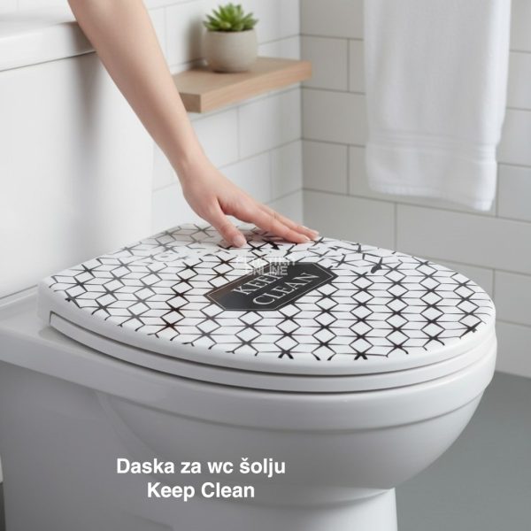 Daska za WC šolju 44x36 cm, Plastična daska za WC šolju sa poklopcem, WC daska sa šrafovima, Plastična WC daska, Poklopac za WC dasku