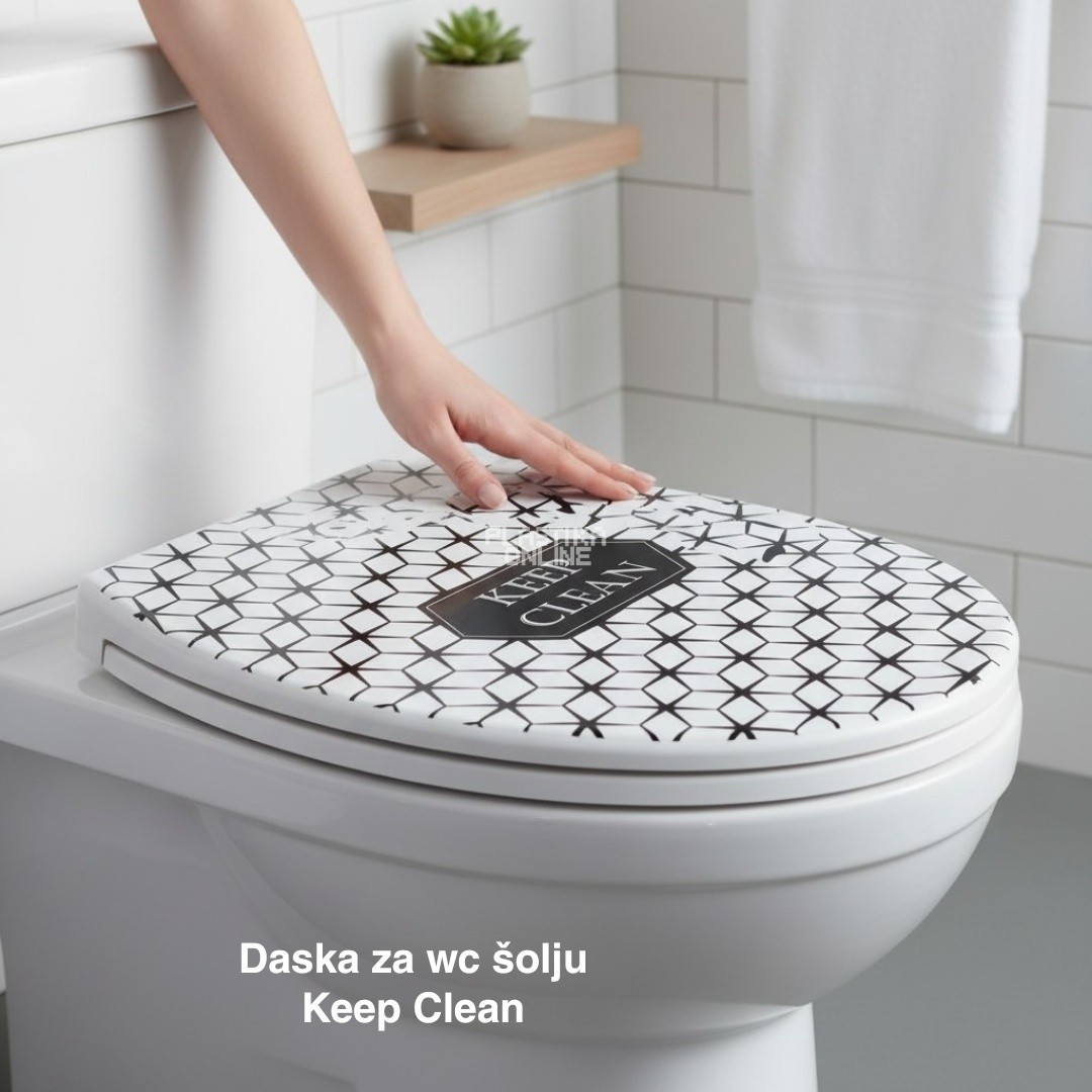 Daska za WC šolju 44x36 cm, Plastična daska za WC šolju sa poklopcem, WC daska sa šrafovima, Plastična WC daska, Poklopac za WC dasku