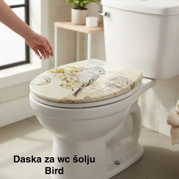 Daska za WC šolju 44x36 cm, Plastična daska za WC šolju sa poklopcem, WC daska sa šrafovima, Plastična WC daska, Poklopac za WC dasku