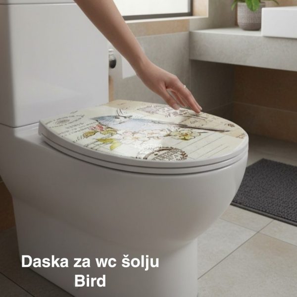 Daska za WC šolju 44x36 cm, Plastična daska za WC šolju sa poklopcem, WC daska sa šrafovima, Plastična WC daska, Poklopac za WC dasku