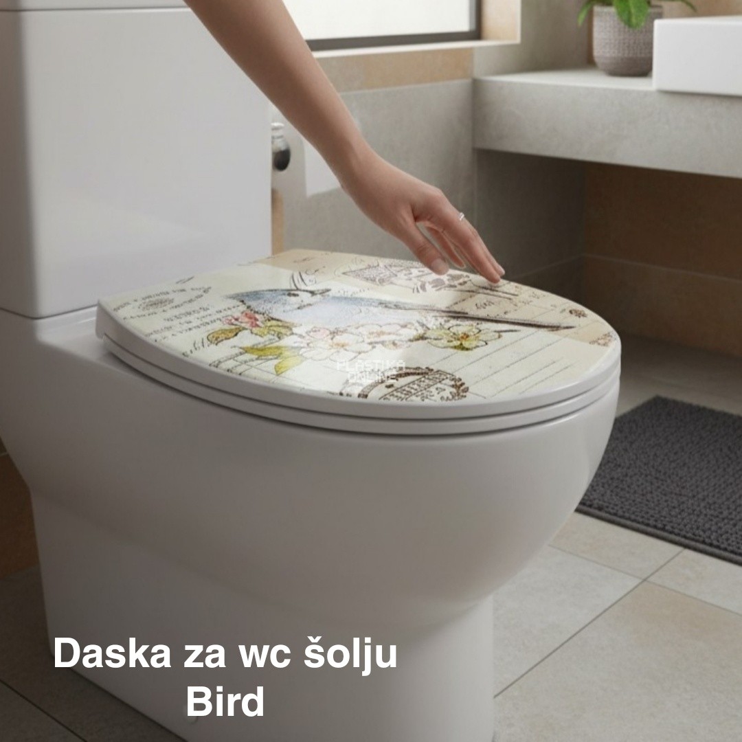 Daska za WC šolju 44x36 cm, Plastična daska za WC šolju sa poklopcem, WC daska sa šrafovima, Plastična WC daska, Poklopac za WC dasku