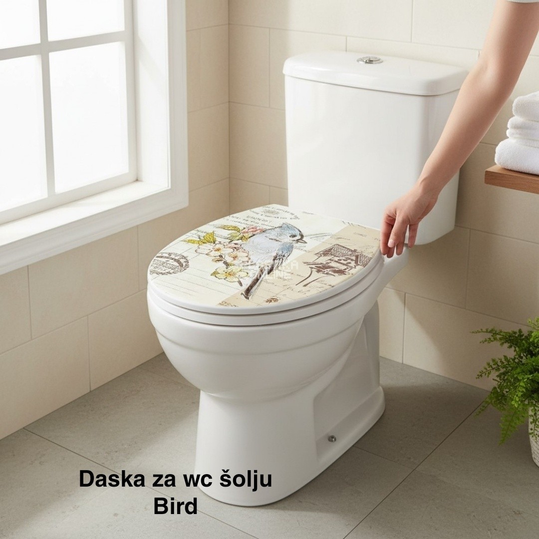Daska za WC šolju 44x36 cm, Plastična daska za WC šolju sa poklopcem, WC daska sa šrafovima, Plastična WC daska, Poklopac za WC dasku