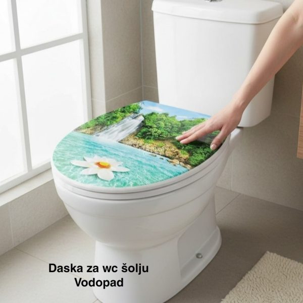 Daska za WC šolju 44x36 cm, Plastična daska za WC šolju sa poklopcem, WC daska sa šrafovima, Plastična WC daska, Poklopac za WC dasku