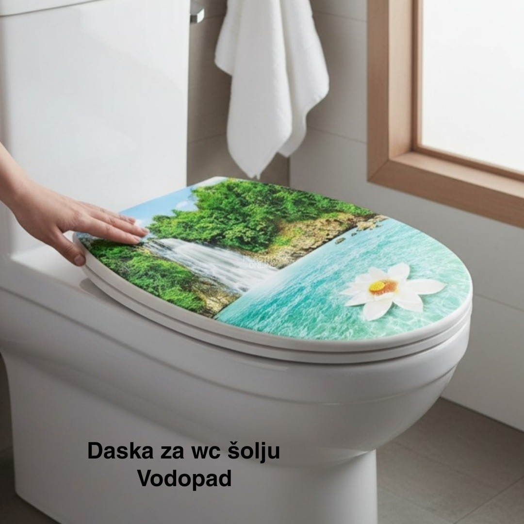 Daska za WC šolju 44x36 cm, Plastična daska za WC šolju sa poklopcem, WC daska sa šrafovima, Plastična WC daska, Poklopac za WC dasku