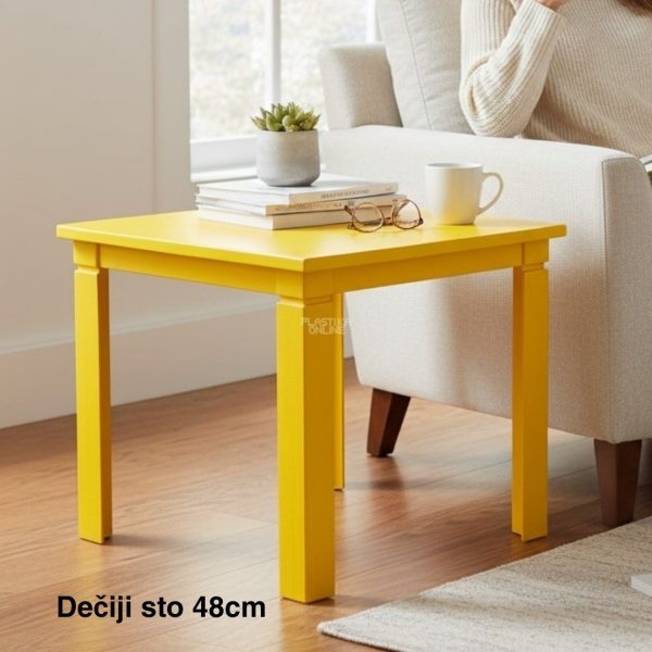 Dečiji sto 48cm žut, plasticni deciji sto