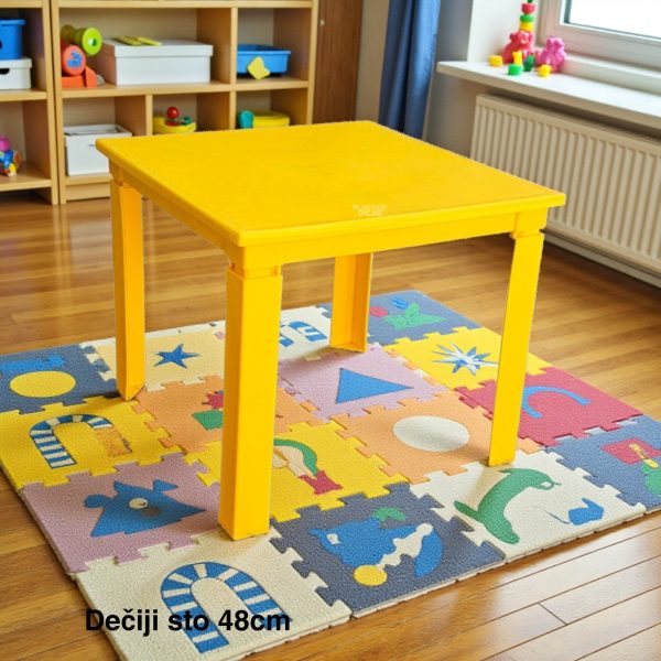 Dečiji sto 48cm žut, plasticni deciji sto