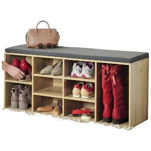 Drveni cipelarnik sa jastukom za sedenje 103,5x48x29,5cm KESPER hrast boja