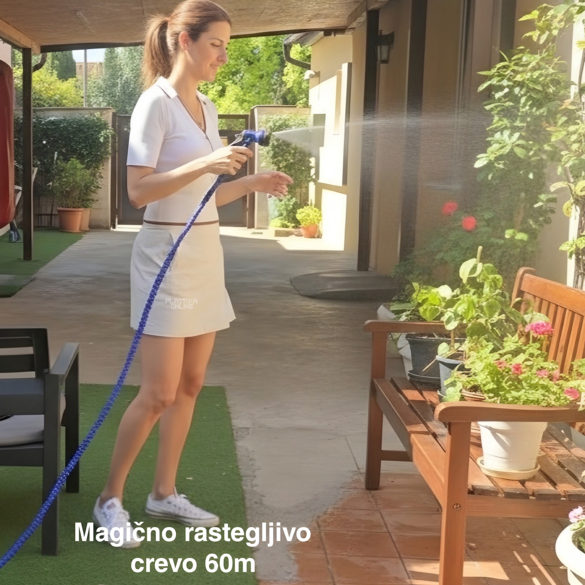 Magično rastegljivo crevo 60m, baštensko crevo, Lagano crevo za zalivanje 5