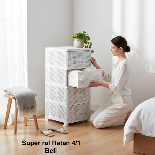 Super raf ratan 4, Plastični fiokar, Fiokar za kupatilo, Komoda sa fiokama, Organizer sa fiokama beli