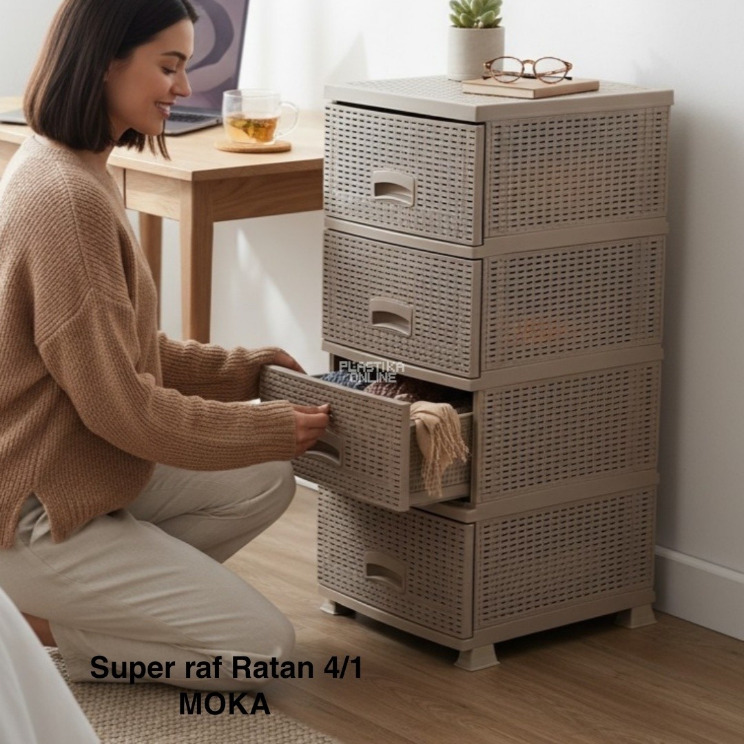Fiokar Super raf ratan 4, Plastični fiokar, Fiokar za kupatilo, Komoda sa fiokama, Organizer sa fiokama moka