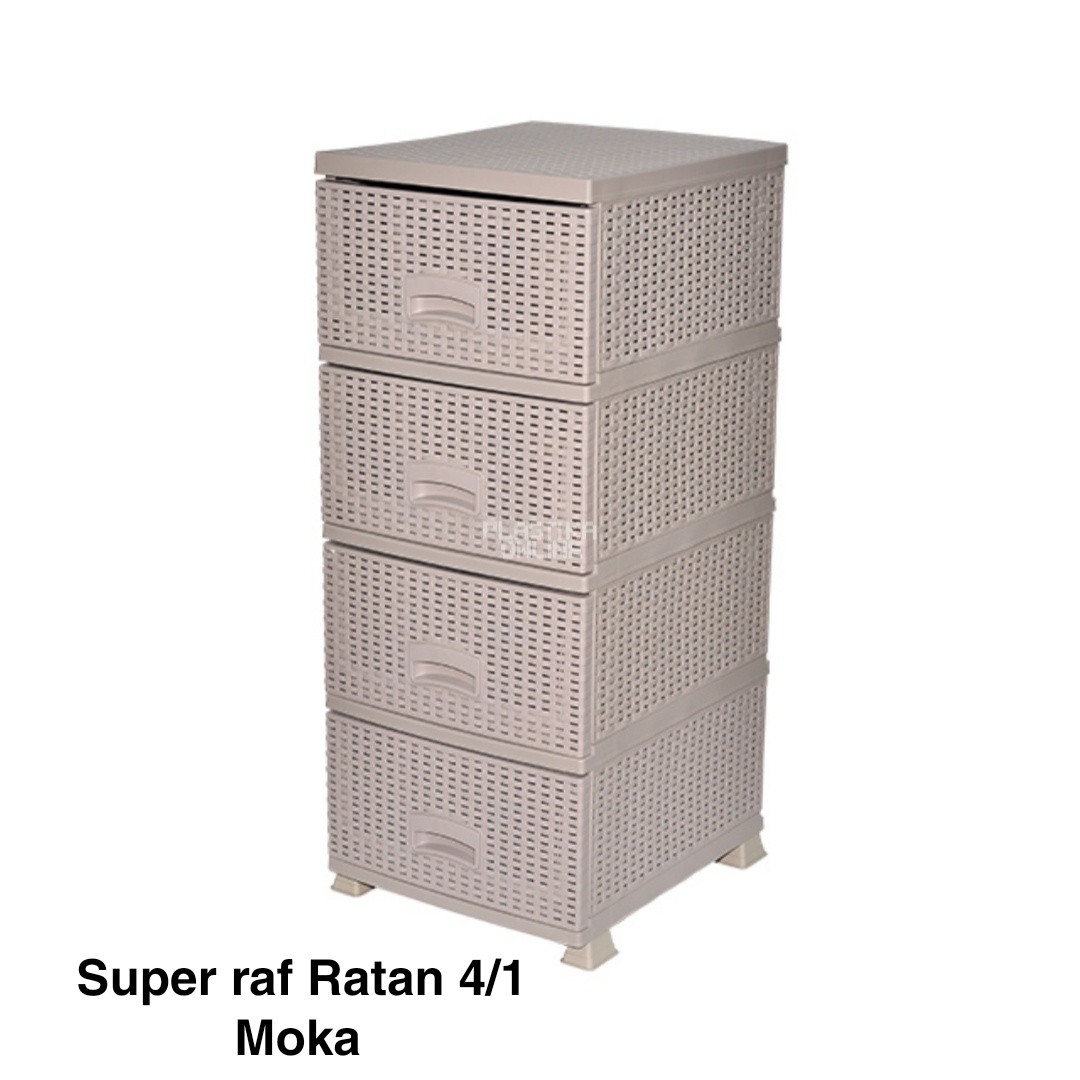 Fiokar Super raf ratan 4, Plastični fiokar, Fiokar za kupatilo, Komoda sa fiokama, Organizer sa fiokama moka
