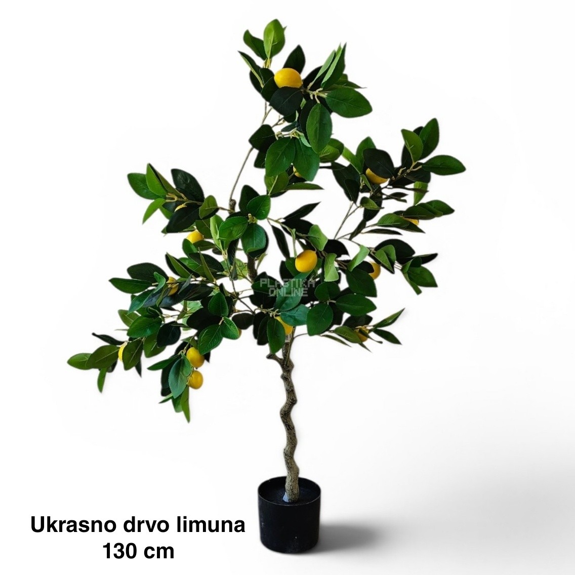 Ukrasno limunovo drvo 130 cm, Veštačko drvo limuna 130 cm, Limunovo drvo za dekoraciju, Dekorativno drvo limuna, Veštačka biljka limun – 130 cm, Limun drvo veštačko 130 cm, Citrusno ukrasno drvo 130 cm