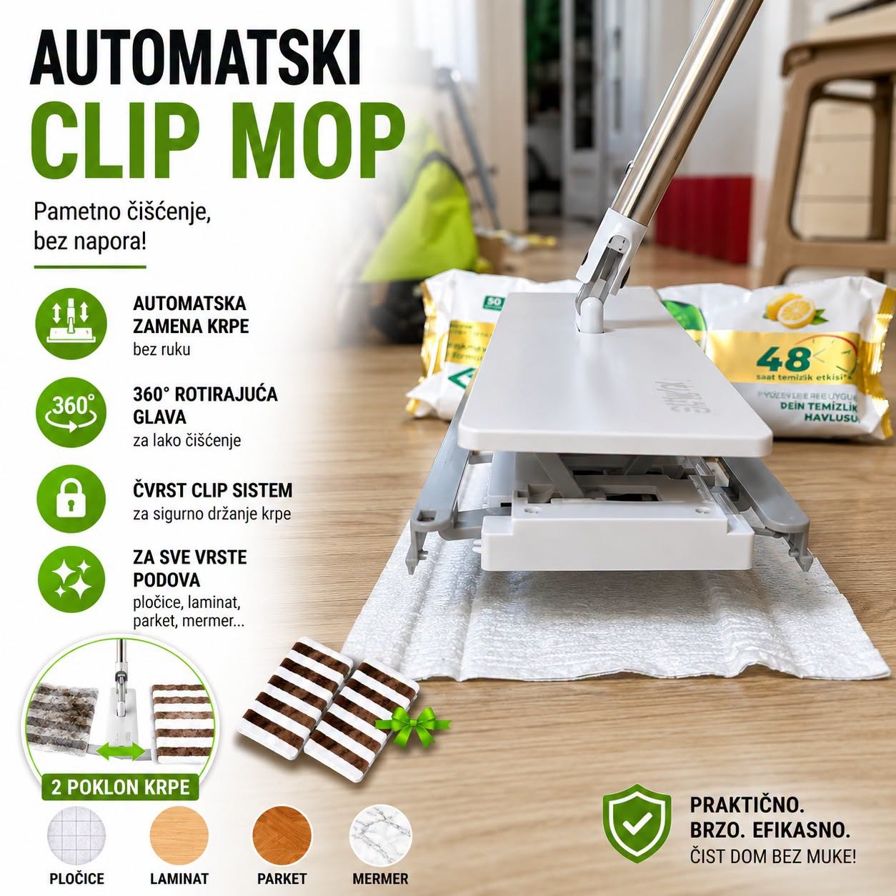 Automatski Clip Mop , brisko, fairy stap