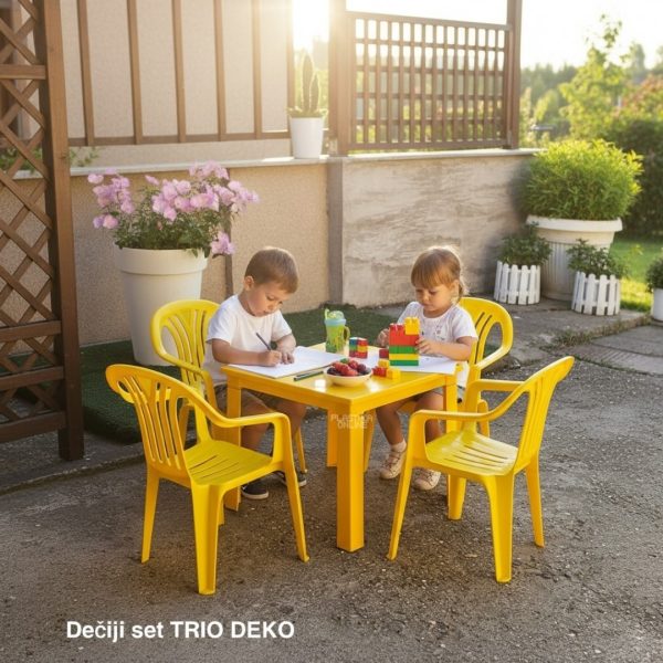 Dečiji set, Dečiji sto i stolice, Plastični sto i stolice za decu, Stolica za decu h52, Dečiji sto 48x48 cm