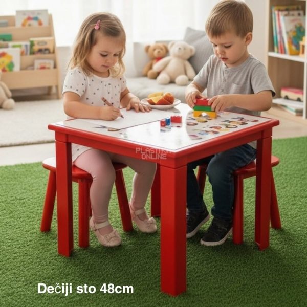 Dečiji sto, plastični sto, dečiji stolovi, dečiji sto i stolice crveni