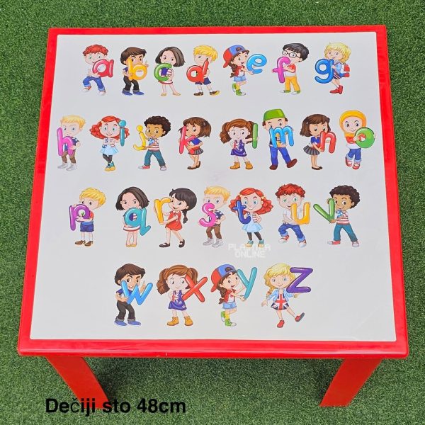 Dečiji sto, plastični sto, dečiji stolovi, dečiji sto i stolice crveni