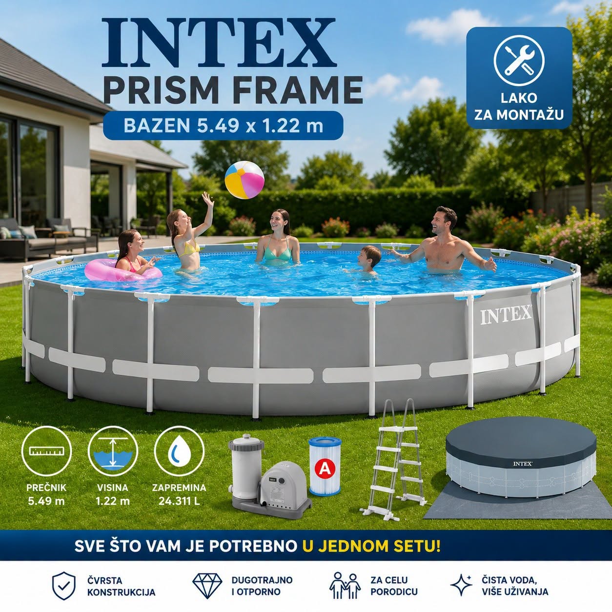 Intex bazen metalni okvir 26732