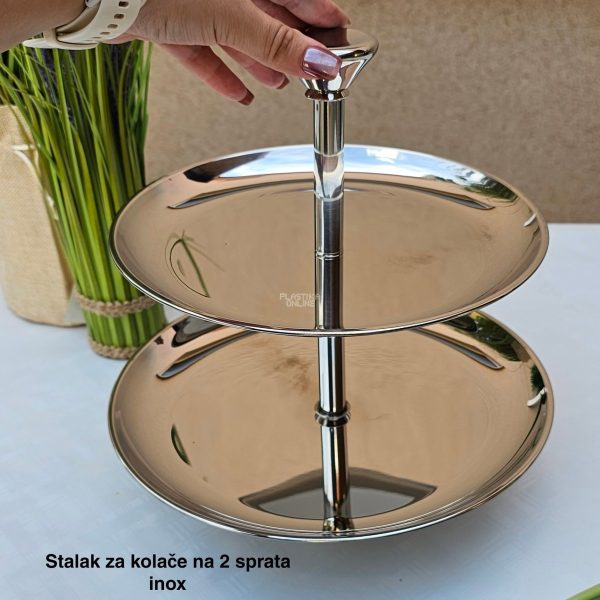 Stalak za kolače na 2 sprata , Stalak za posluženje, Dekorativni stalak, Stalak za mafine