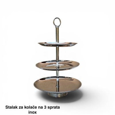 Stalak za kolače na 3 sprata inox , stalak za kolače , Etažer za kolače, Stalak za mafine, Stalak za posluženje