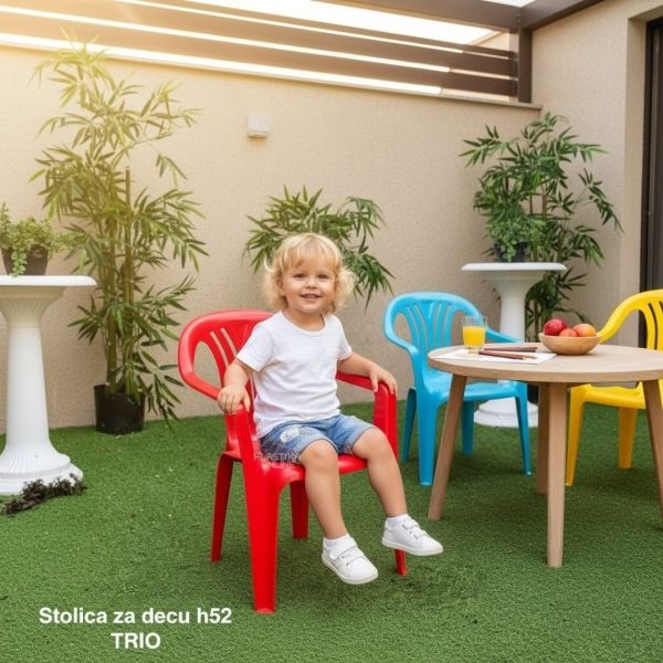 Stolica za decu h52 TRIO, plasticna stolica za decu crvena