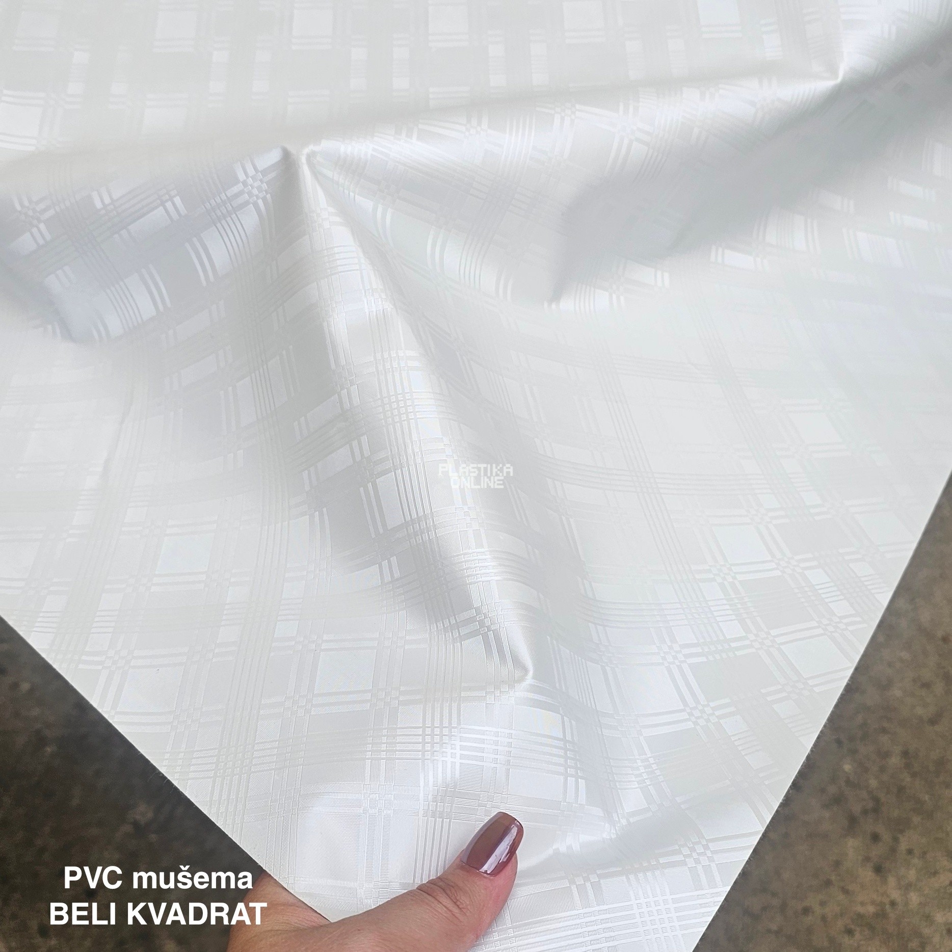 mušema beli pravougaonik, pvc mušema, plasticna mušema za sto