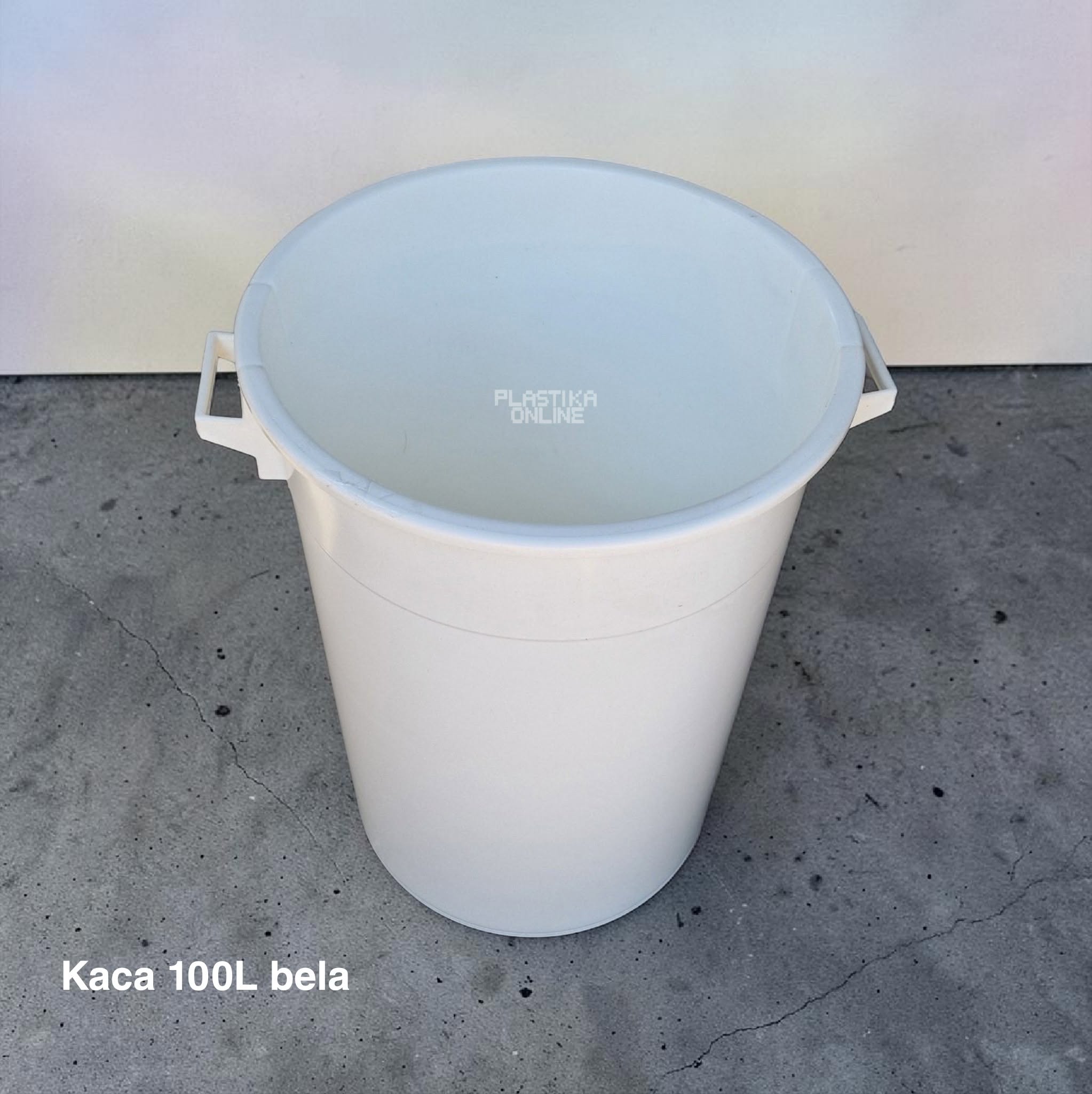 Kaca 100L bela bez poklopca