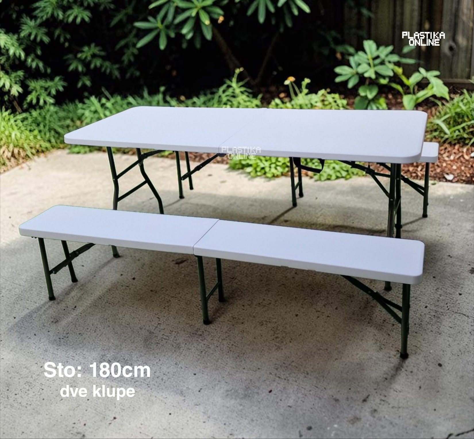 Sklopivi baštenski set sto i dve klupe