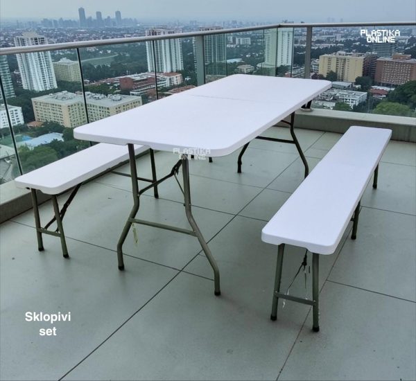 Sklopivi baštenski set sto i dve klupe