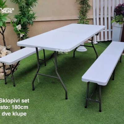 Sklopivi baštenski set sto i dve klupe