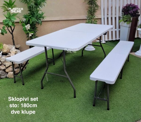 Sklopivi baštenski set sto i dve klupe