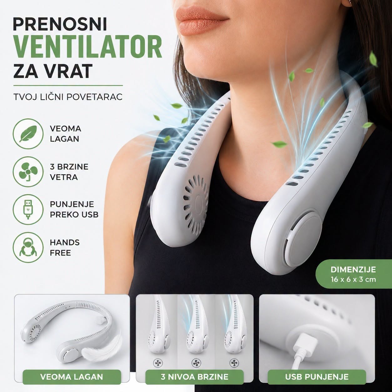 Prenosni ventilator za vrat - Slika 2