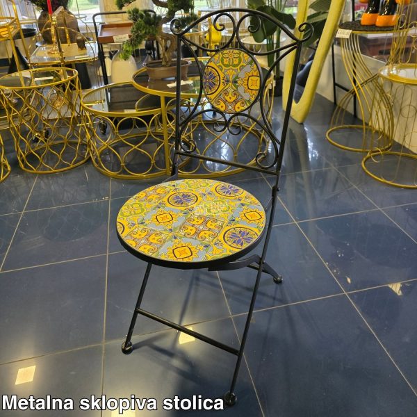 Baštenska garnitura Mediteran , metalni sto, sklopive stolice