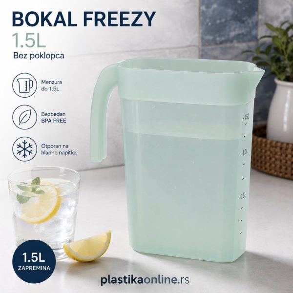 Bokal 1,5l Freezy , plastican bokal, bokal sa menzurom