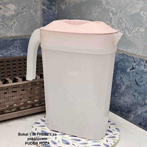 Bokal 1,5l s poklopcem Freezy, Bokal sa mericom, plasticni bokal