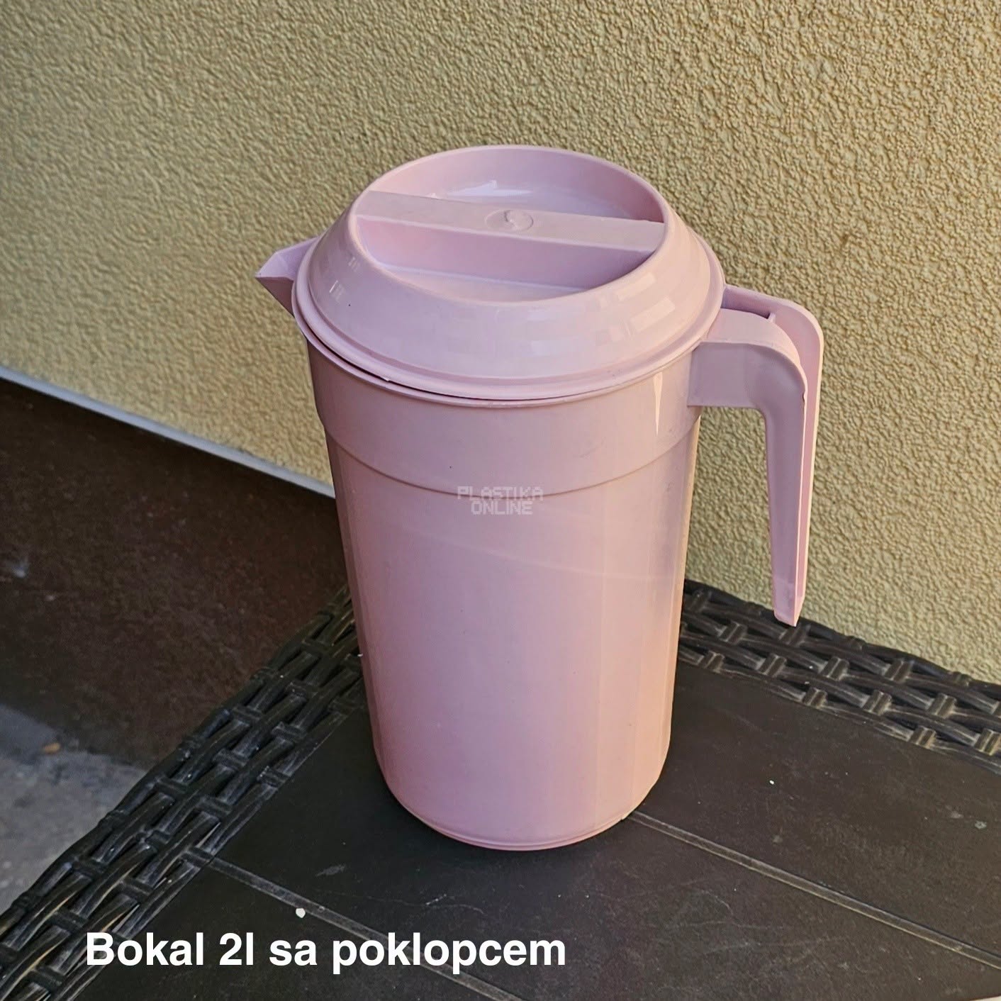 Bokal 2L sa poklopcem - 19x14xH23 cm puder roza
