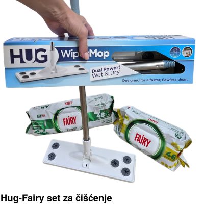Hug - Fairy set za čišćenje ( HUG wiper mop, fairy maramice za pod + univerzalne maramice )