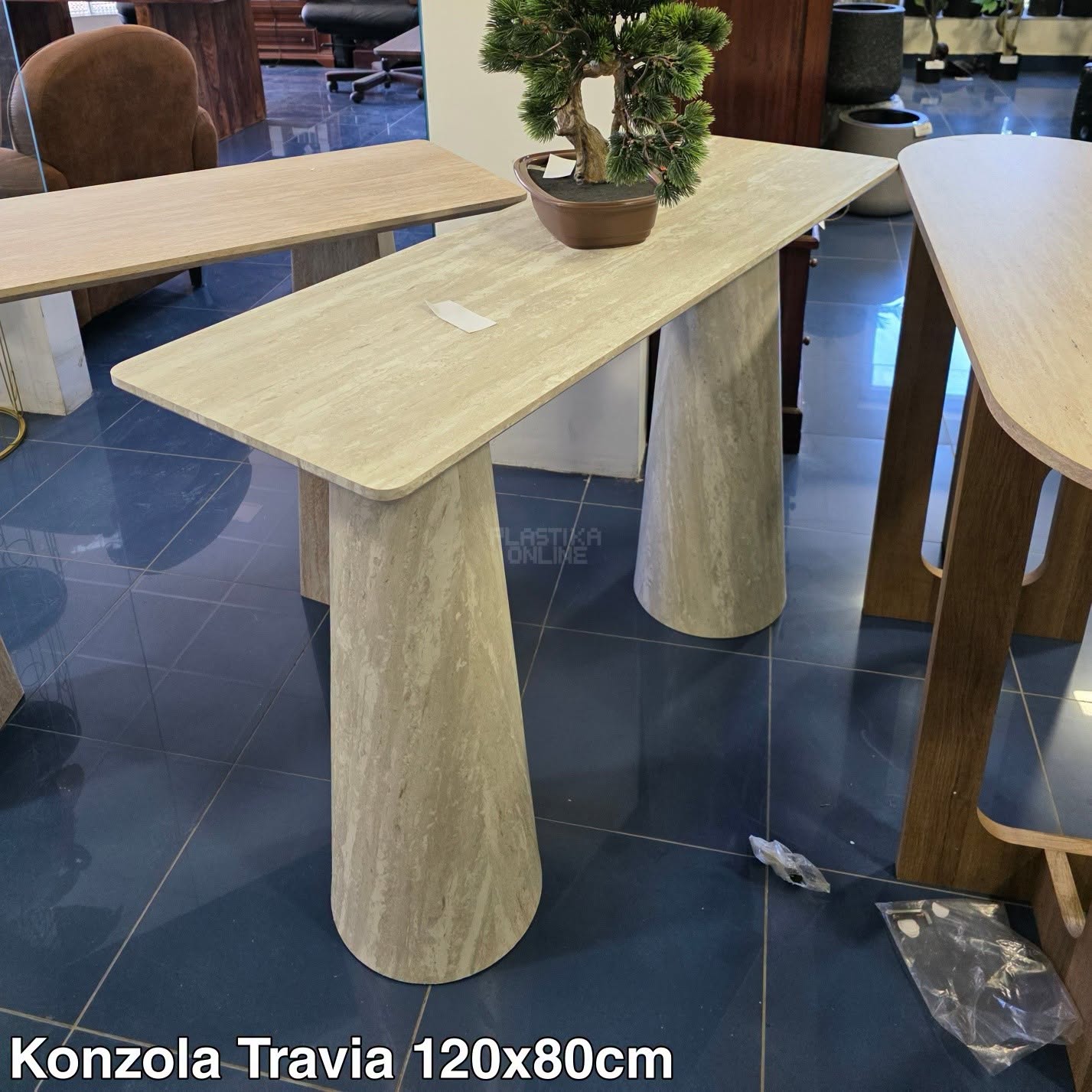 Konzolni sto 120x40x80cm, Travia - imitacija travertina , pomoćni sto