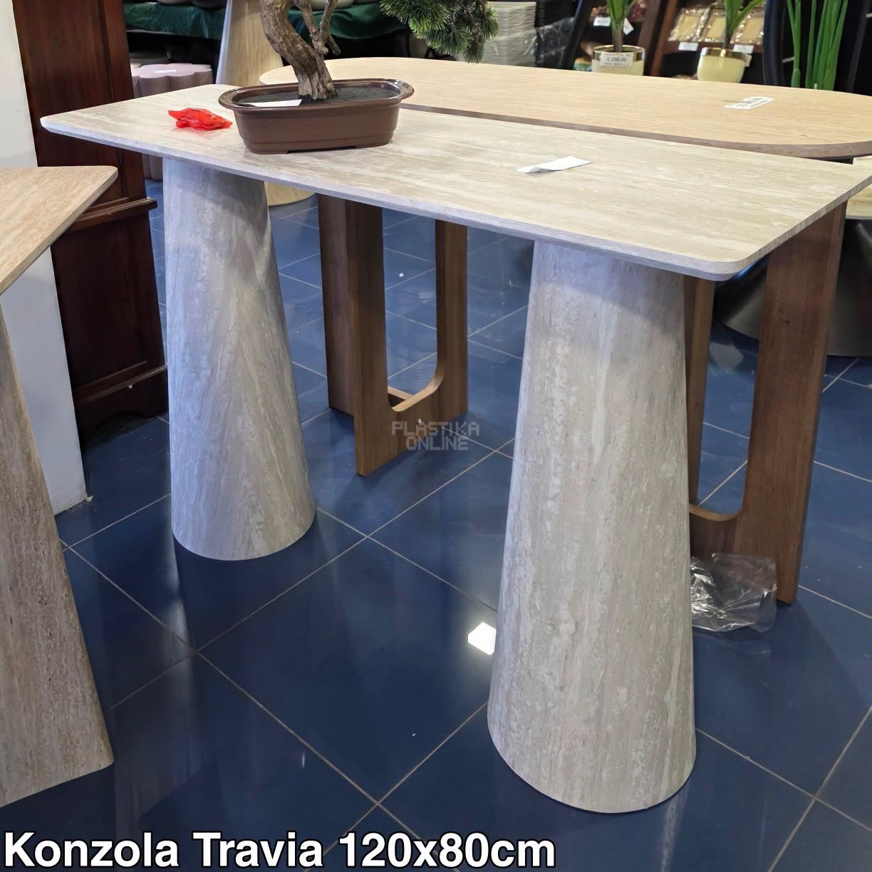 Konzolni sto 120x40x80cm, Travia - imitacija travertina , pomoćni sto