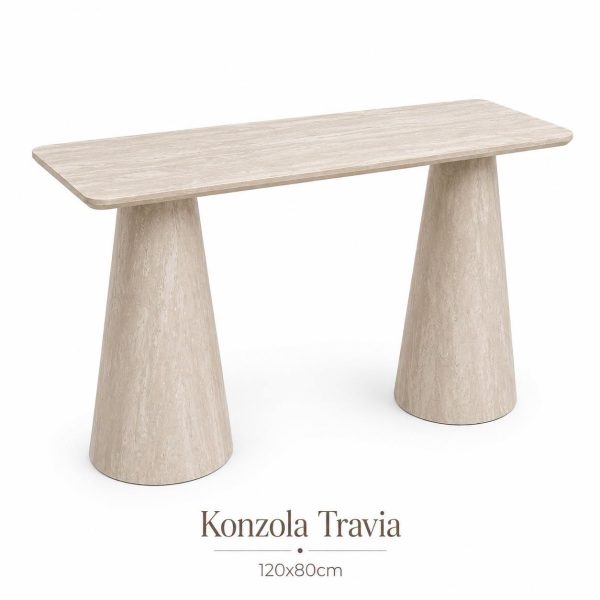 Konzolni sto 120x40x80cm, Travia - imitacija travertina , pomoćni sto