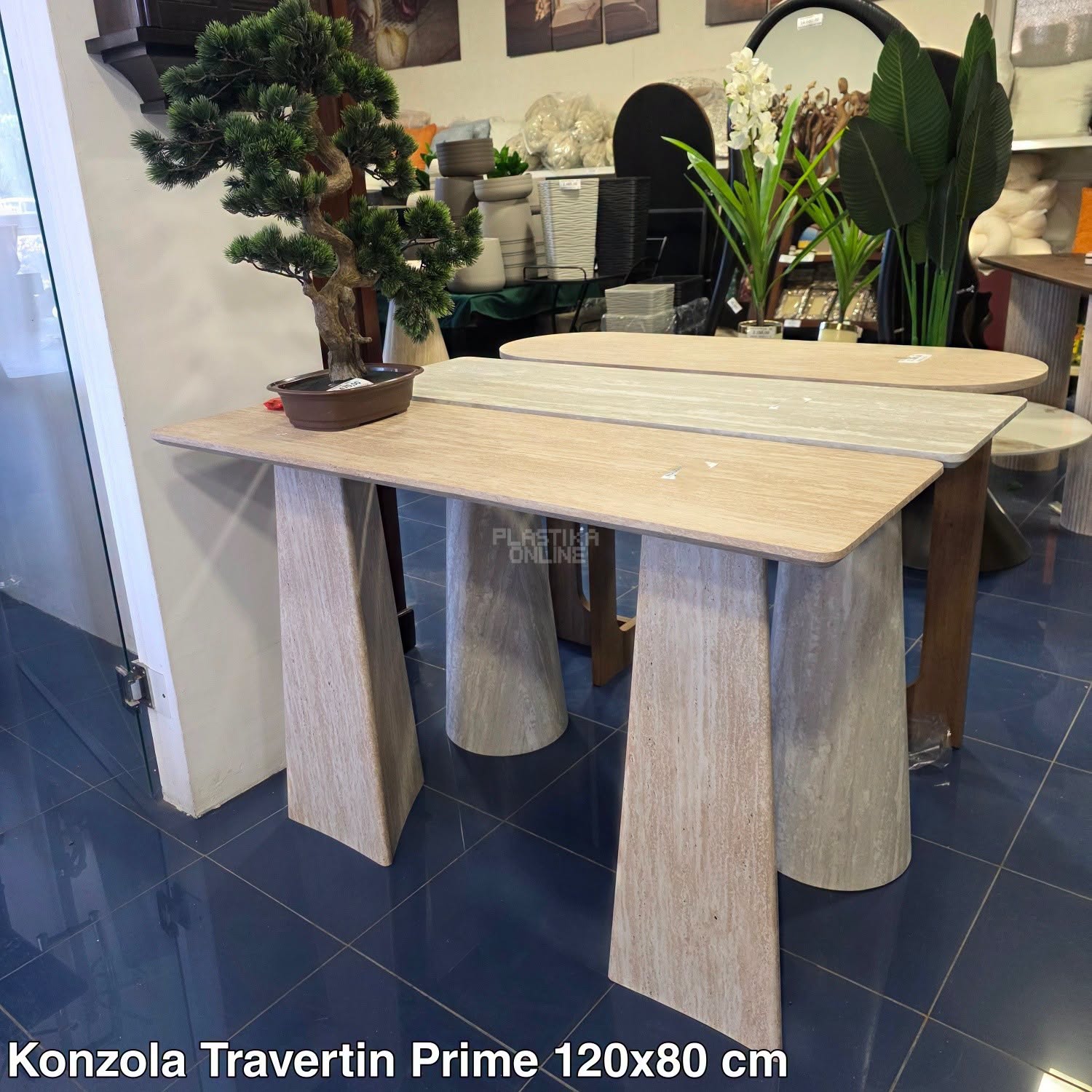 Konzolni sto 120x40x80cm Travertin Prime - imitacija travertina - Slika 2