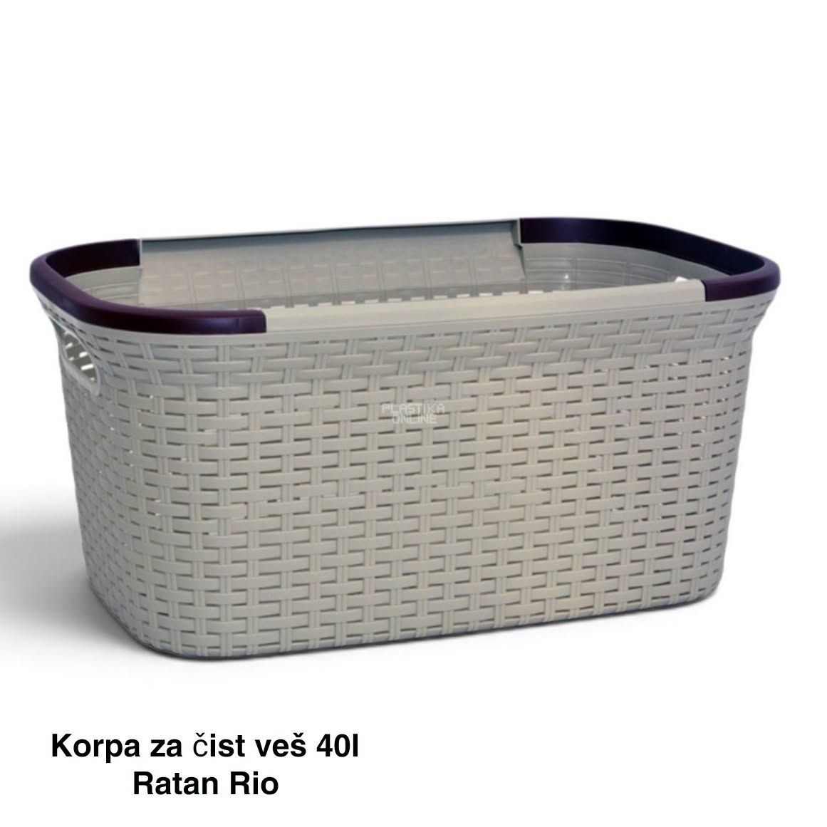 Korpa za čist veš 40L Ratan RIO krem