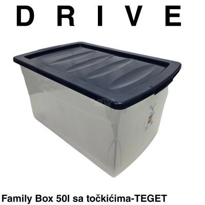 Kutija za odlaganje sa točkićima 50L - Family box drive 50l-TEGET