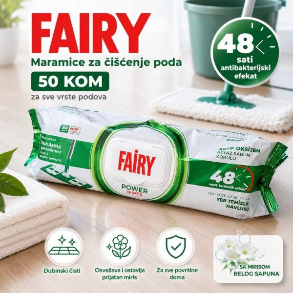 Maramice za čišćenje poda Fairy 50 kom, vlažne maramice za pod 3