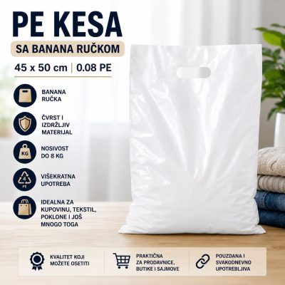 PE KESA SA BANANA RUČKOM -45 × 50 cm 80 mikrona