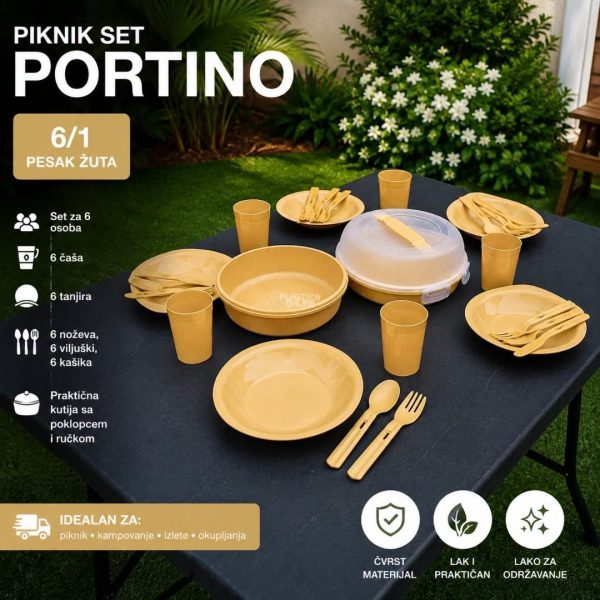 Piknik set Portino 6- pesak žuta