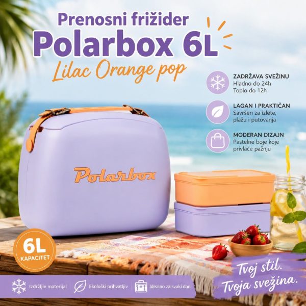Prenosni frižider Polarbox 6L lilac