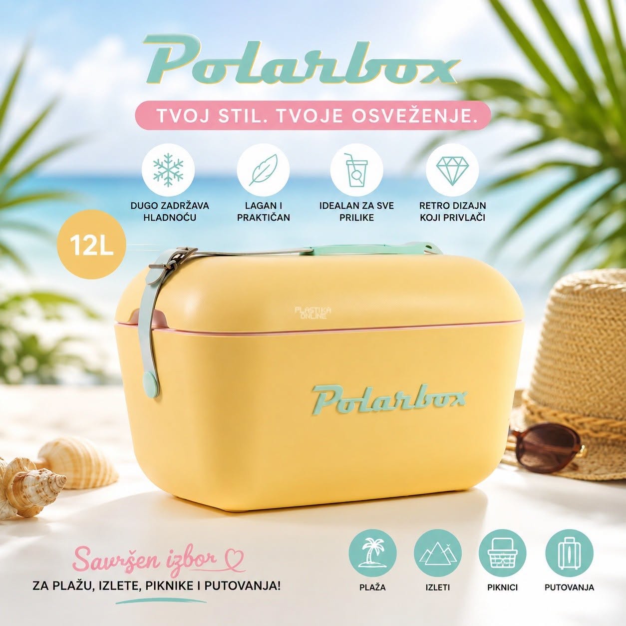 Ručni frižider Polarbox 12l - Yellow Aqua